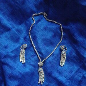 Sherman Demi Parure Aurora Borealis Necklace And Earrings